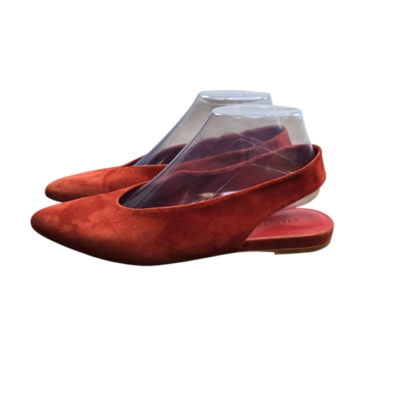 Everlane Red Suede Pointed Toe Slingback Flats - Picture 1 of 13